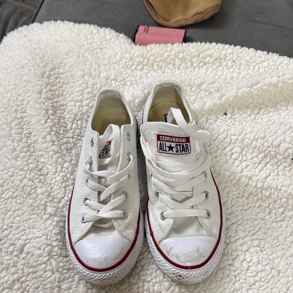 Converse Kids White and Red Sneakers